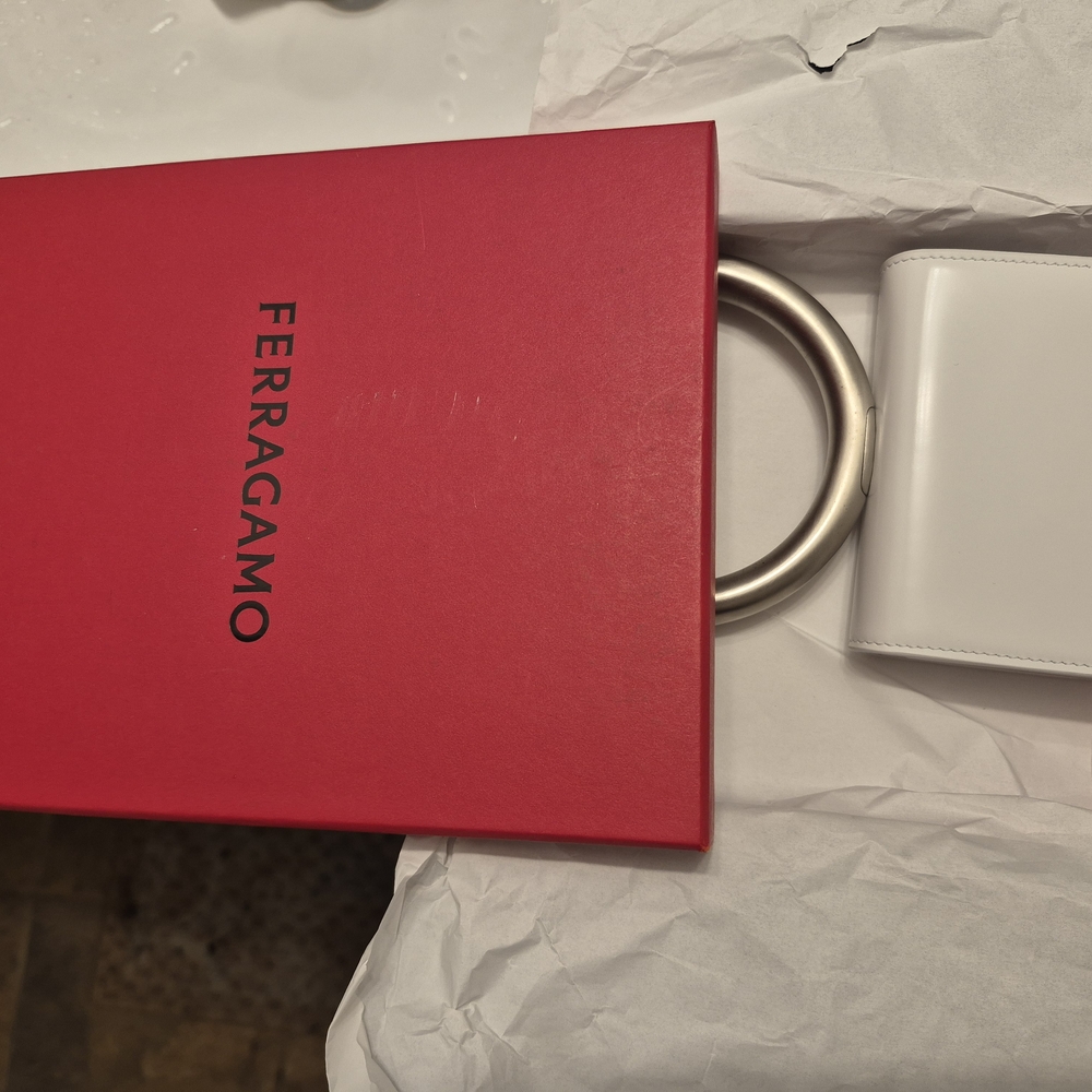 Salvatore Ferragamo White Leather Women's Micro Pouch